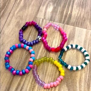 **DURABLE** + CUTE (5x) Pink, Purple, and BlueBeaded Jewelry Set